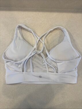 Athleta White Strappy Mesh-Back Sports Bra